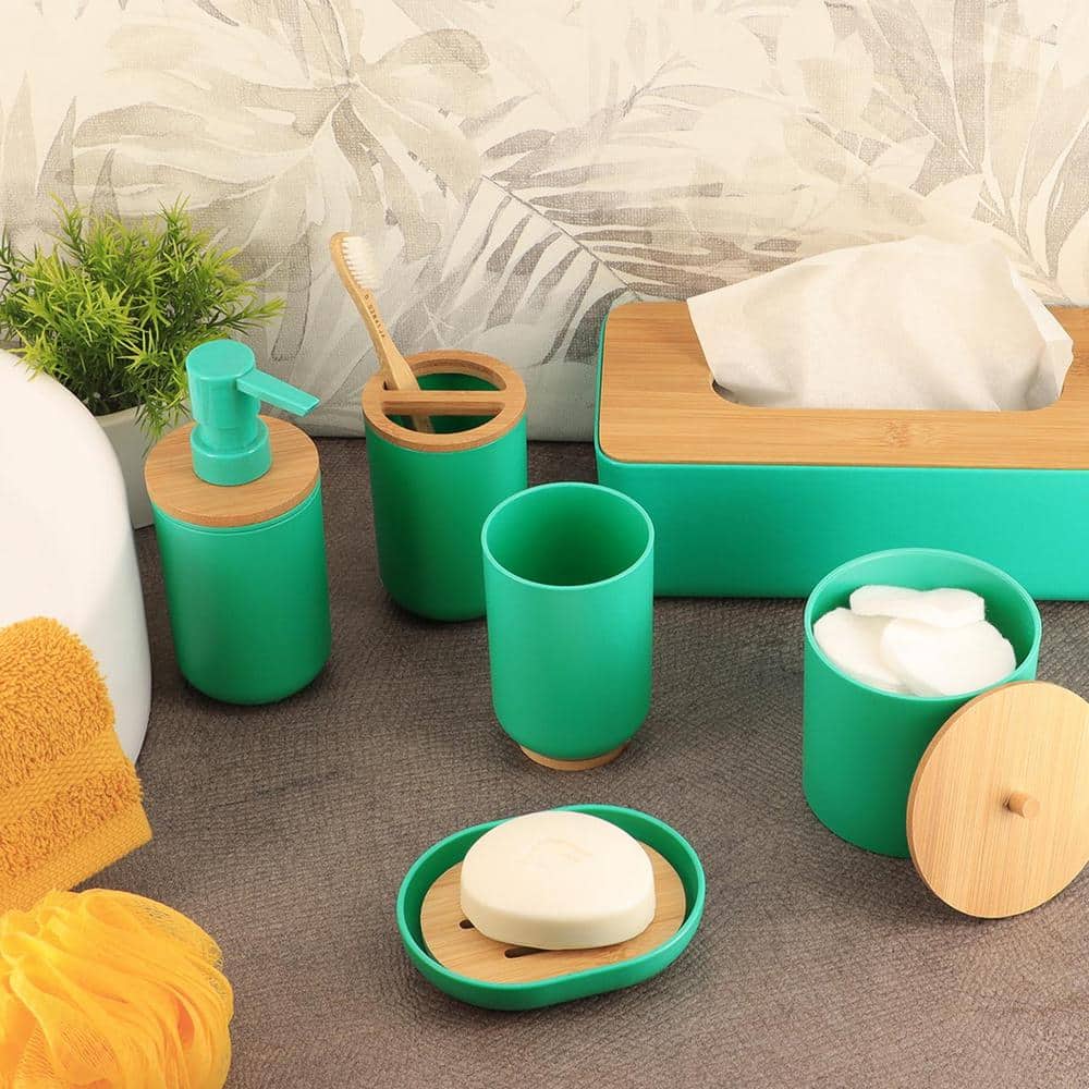 Green Caribbean Bamboo Soap and Lotion Dispenser