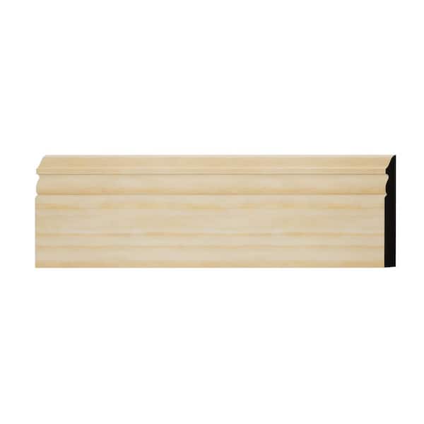 Ekena Millwork WM518 0.56 in. D x 5.25 in. W x 6 in. L Wood (Pine) Baseboard Moulding Sample