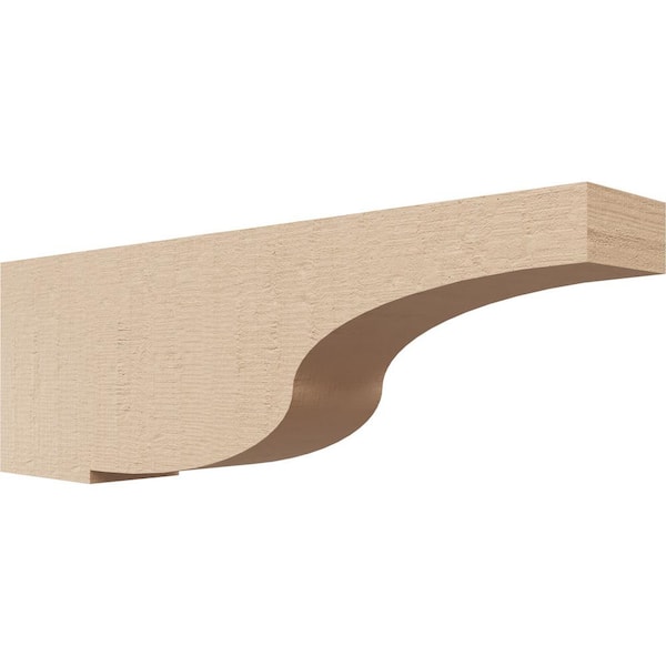 Ekena Millwork 2 in. x 4 in. x 12 in. Series 3 Thin Van Buren Rough Cedar Woodgrain Timberthane Polyurethane Corbel, Primed Tan
