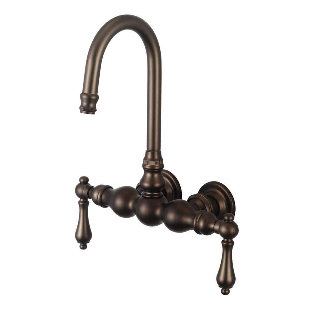 Water Creation 2 Handle Wall Mount Vintage Gooseneck Claw Foot Tub Faucet With Lever Handles In 4466