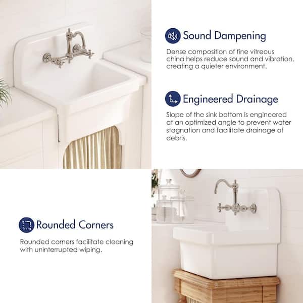 Eridanus Mason 8 Gal. 16 in. D x 21 in. W Wall Mount Laundry