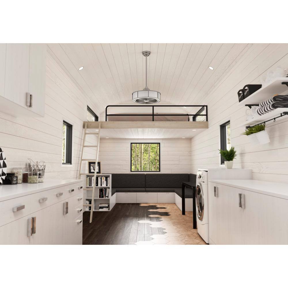 Tunley 22" Brushed Nickel LED Ceiling Fan with Wall Control