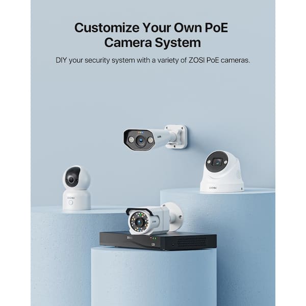 ZOSI 4K 16-Channel POE 4TB NVR Recorder Plug-In Security System