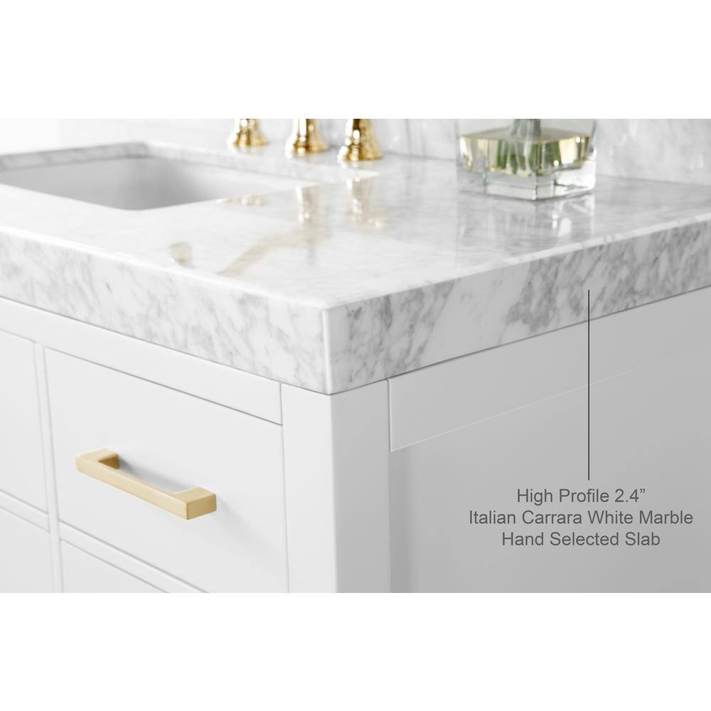 Elizabeth 48'' White Vanity with Gold Hardware