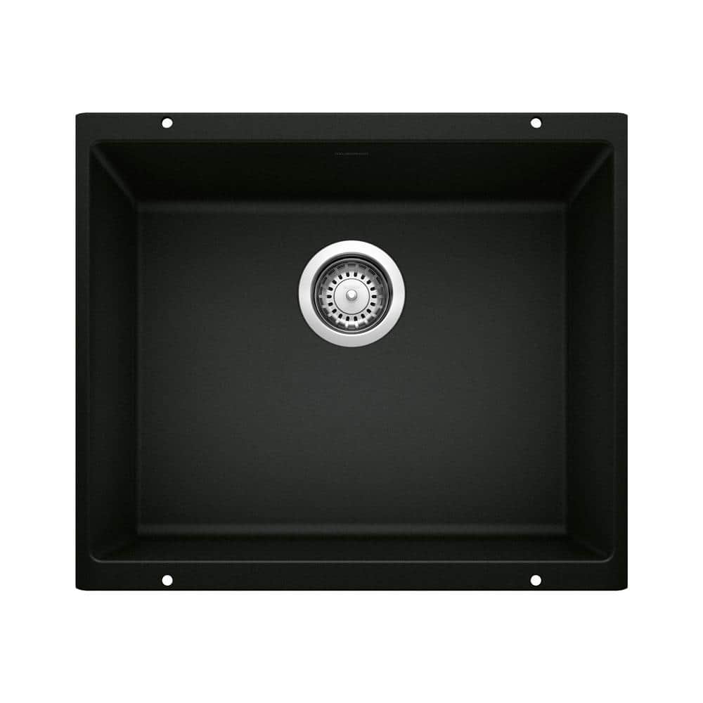 PRECIS 20.87 in. Undermount Single Bowl Coal Black Granite Composite Kitche