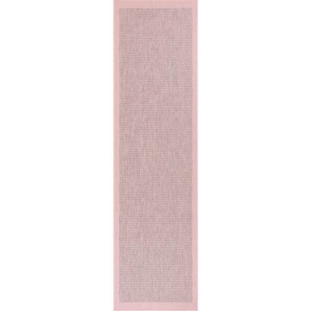 Well Woven Medusa Odin Blush Solid and Striped Border 2 ft. 7 in. x 9 ...