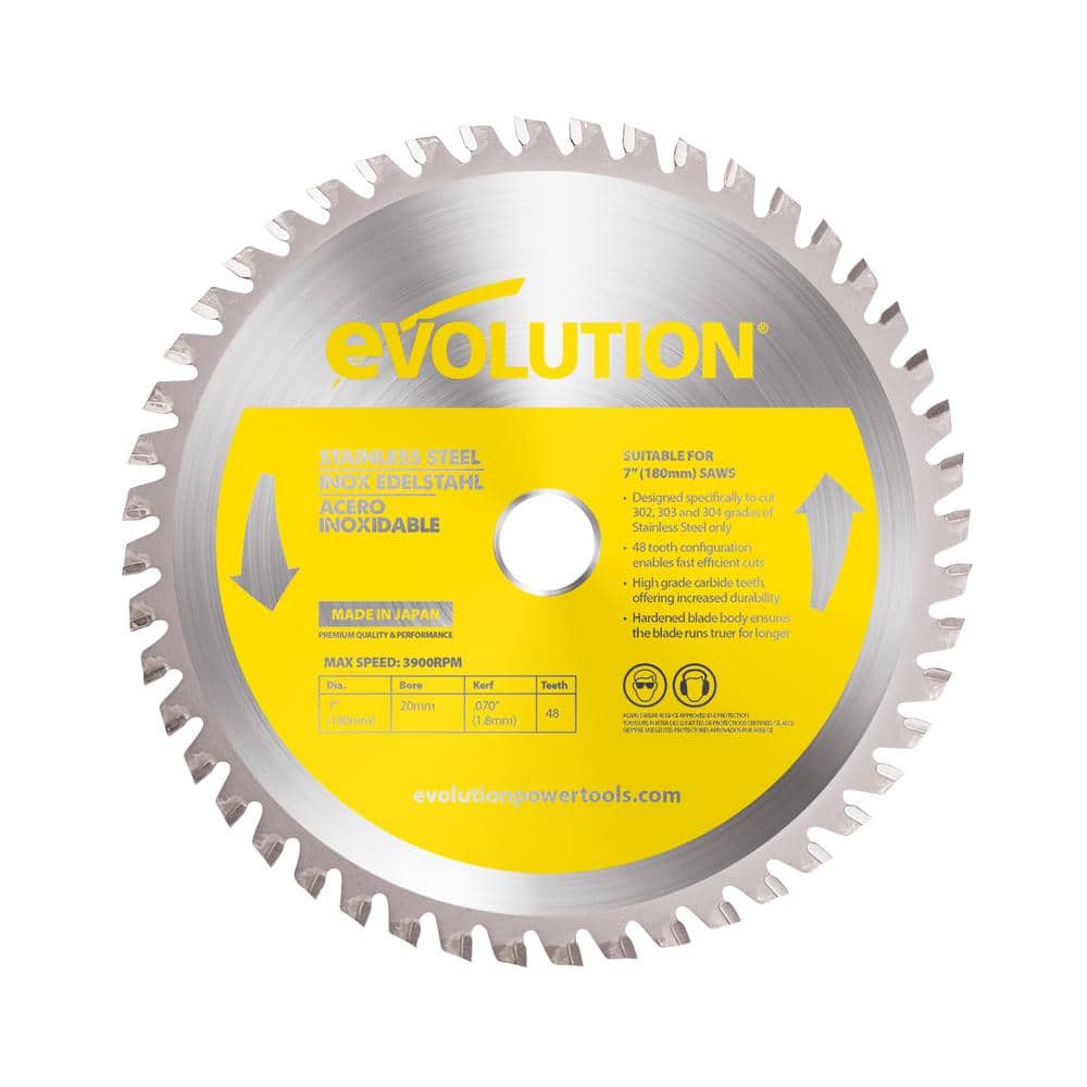 Evolution Power Tools 7 in. 48Teeth StainlessSteel Cutting Saw Blade