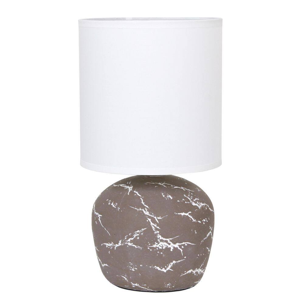 12.4 Mini Marble-Inspired Concrete Table Lamp, Taupe Base with Fabric Shade for Bedroom or Office price history on PriceWatchPro