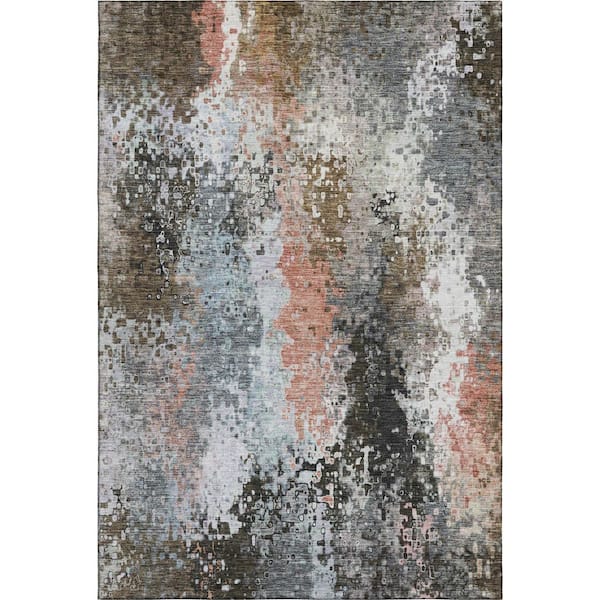 Mayfield Premium Machine Washable Abstract AMF2242 Granite 10 ft. x 14 ft. Area Rug