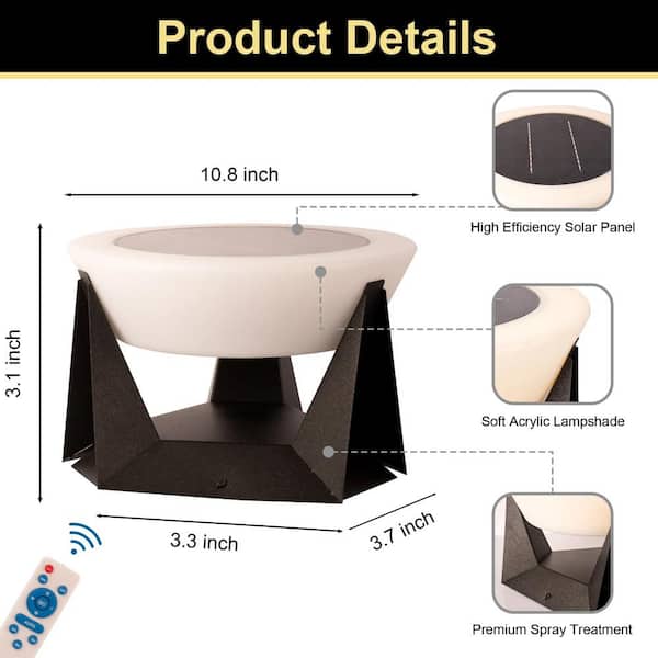 Cubilan Modern Solar-Powered Outdoor Post Light Path Light for Garden Yard Front Door