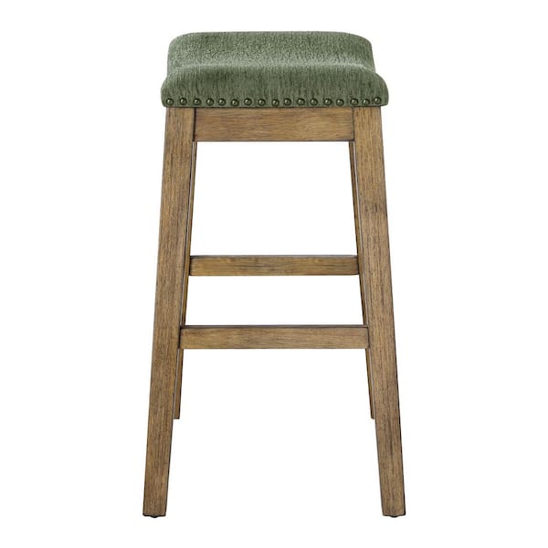 OSP Home Furnishings Saddle Stool 24 in. Pine Fabric with