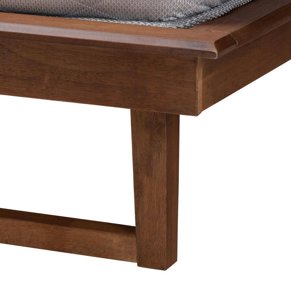 Macayle Walnut Wood Queen Platform Bed with Headboard