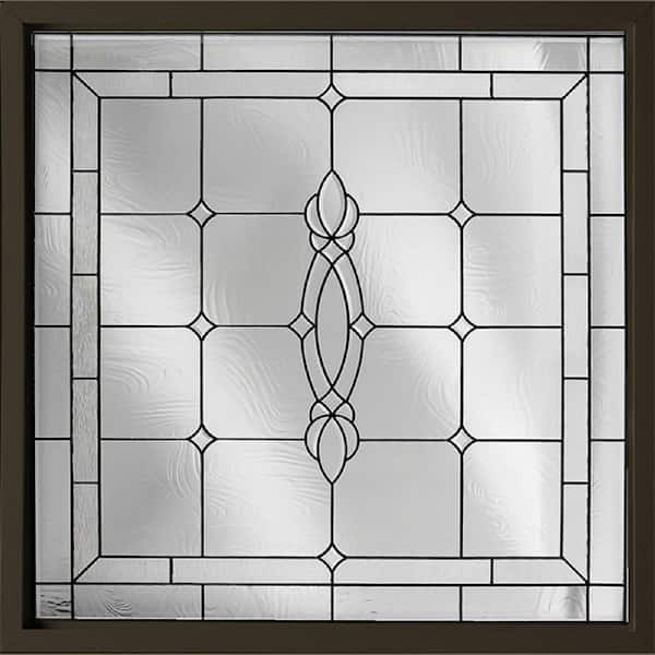 47.5 in. x 47.5 in. Craftsman Decorative Glass Vinyl Frame New Construction Picture Window in Bronze with Black Caming