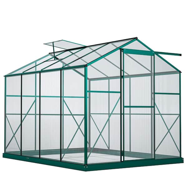 GHgo, 6 x 8 ft. Heavy Duty Polycarbonate, Walk-in Plant Garden Greenhouse, Green