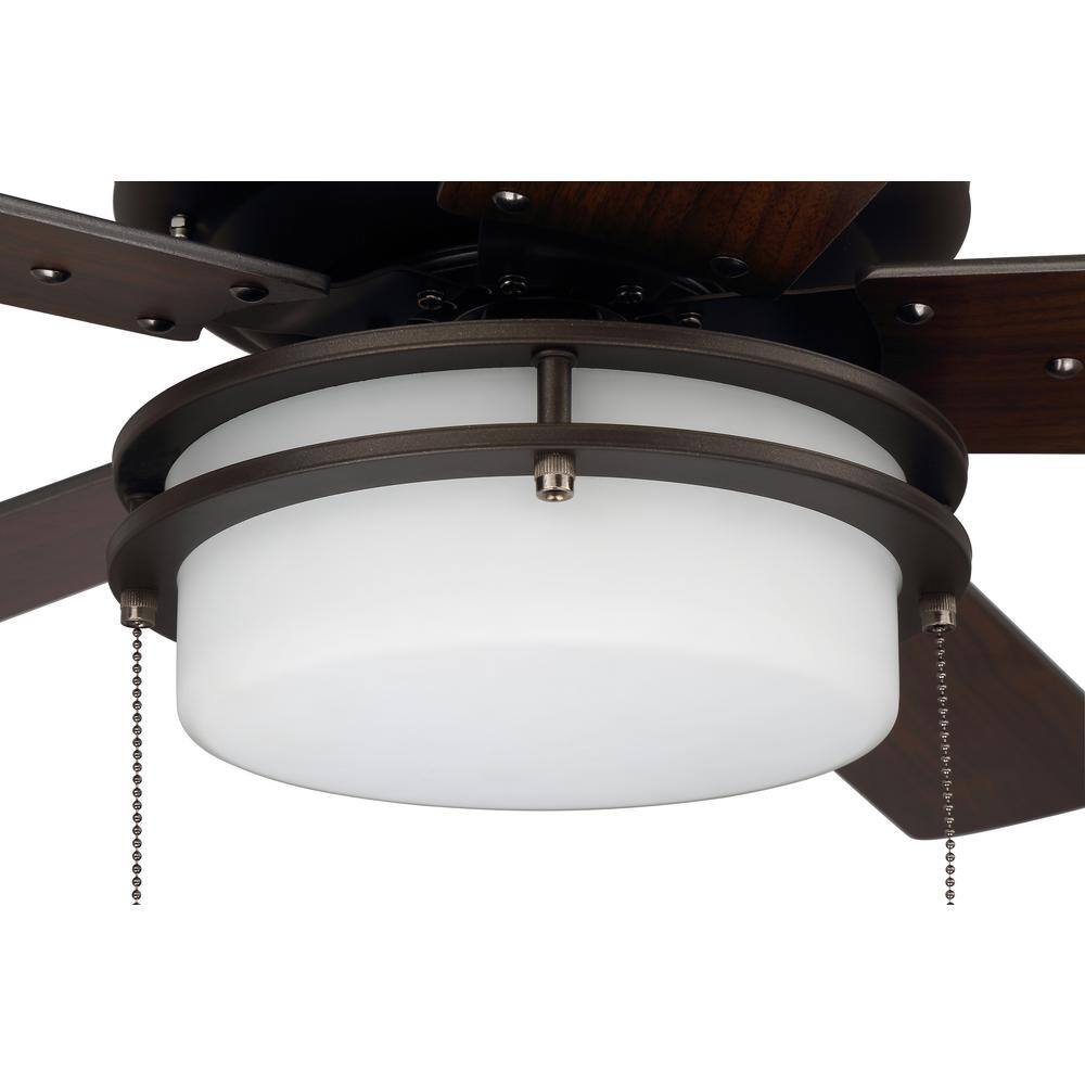 Craftmade 52" Espresso Ceiling Fan with LED Light and Reversible Blades