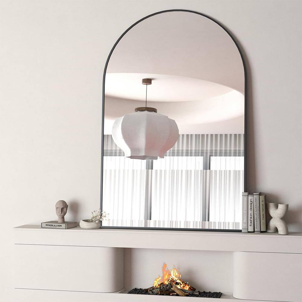Black 24 in W x 32 in. H Farmhose Arch Aluminum Framed Mirror Wall Mirror Wall Decor Mirror Bathroom Vanity Mirror price history on PriceWatchPro
