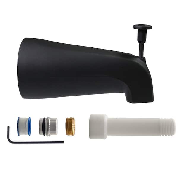Universal Fit 5-1/4 in. Diverter Tub Spout, Zinc in Matte Black