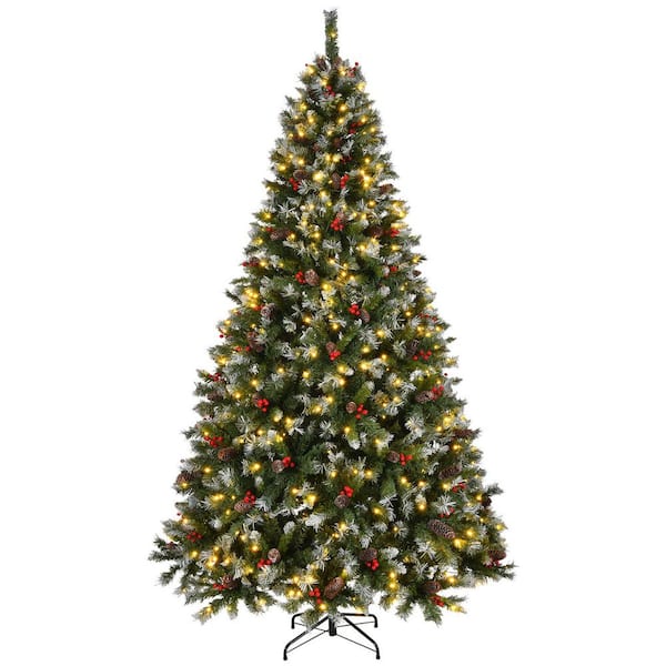 7.5 ft. Pre-Lit Artificial Christmas Tree Arrangement with 560 Warm White LED Lights, 1368 Tips
