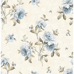 Adele Blue Peony Wallpaper