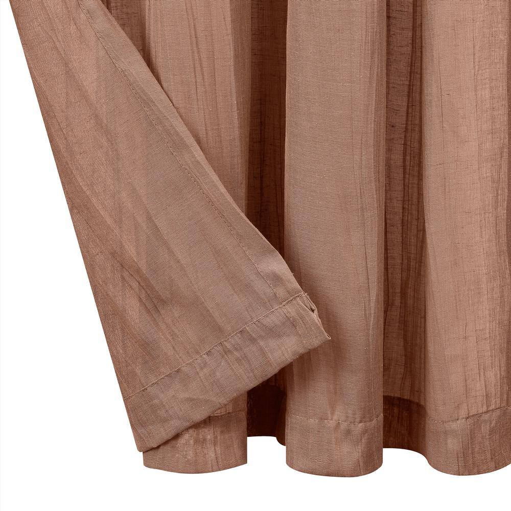 Dusty Pink Light-Filtering Linen-Blend Rod Pocket Curtains