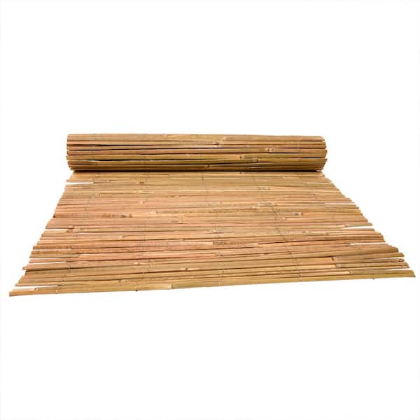 4 ft. H x 6 ft. L Natural Raw Split Bamboo Slat Fence (2-Pack)