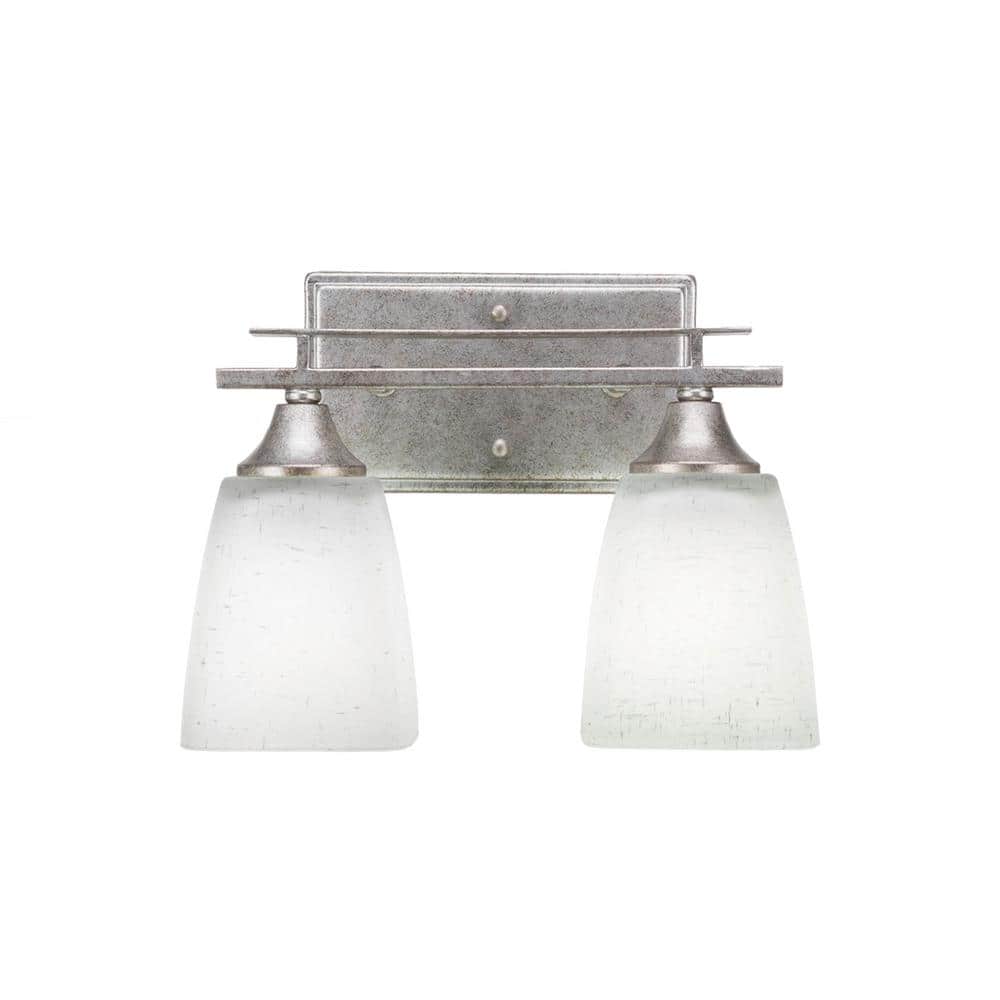 Ontario 10.75 in. 2-Light Aged Silver Vanity Light