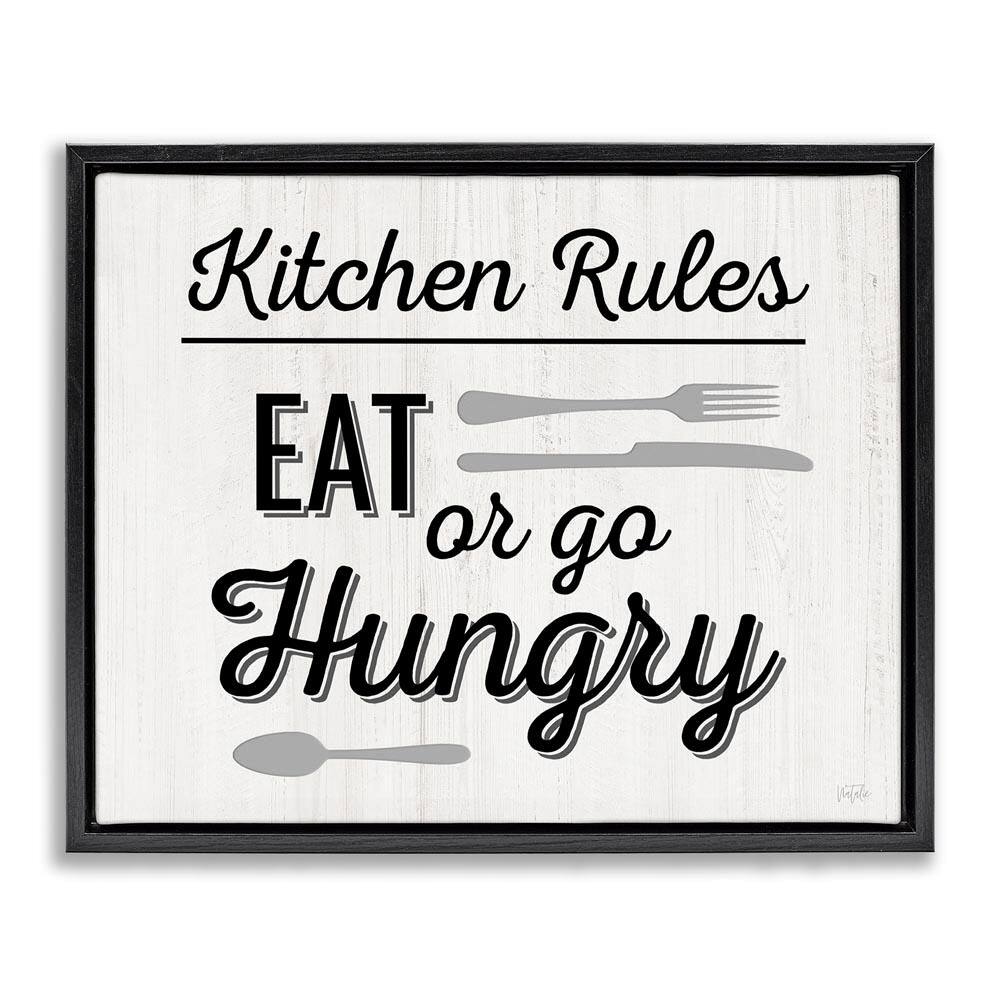 Kitchen Rules or Go Hungry by Natalie Carpentieri Black Floater Frame Food Graphic Art Print 25 in. x 31 in. price history on PriceWatchPro