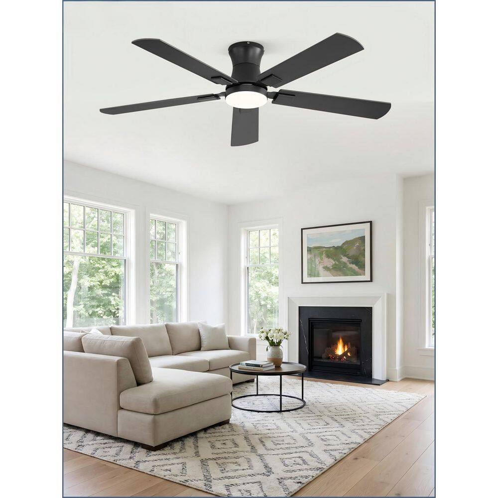 52 in. Golden Flush Mount Indoor/Outdoor Ceiling Fans w/ LED Lights Remote/APP Reversible DC Motor Standard for Bedroom price history on PriceWatchPro