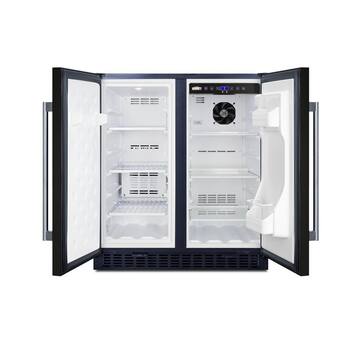 Summit Appliance 30 in. 5.4 cu. ft. Built-In Side by Side Refrigerator in Black, Counter Depth FFRF3070BK