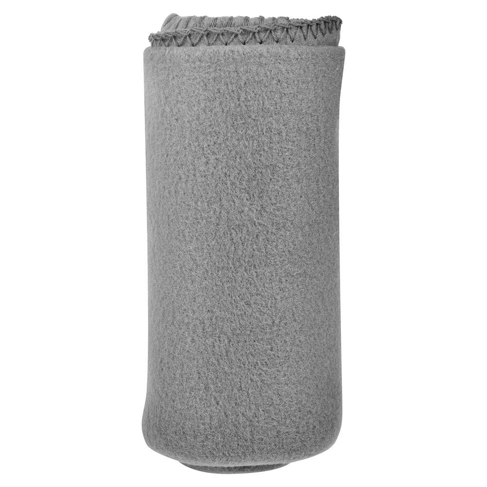 50 in. x 60 in. Gray Super Soft Fleece Throw Blanket