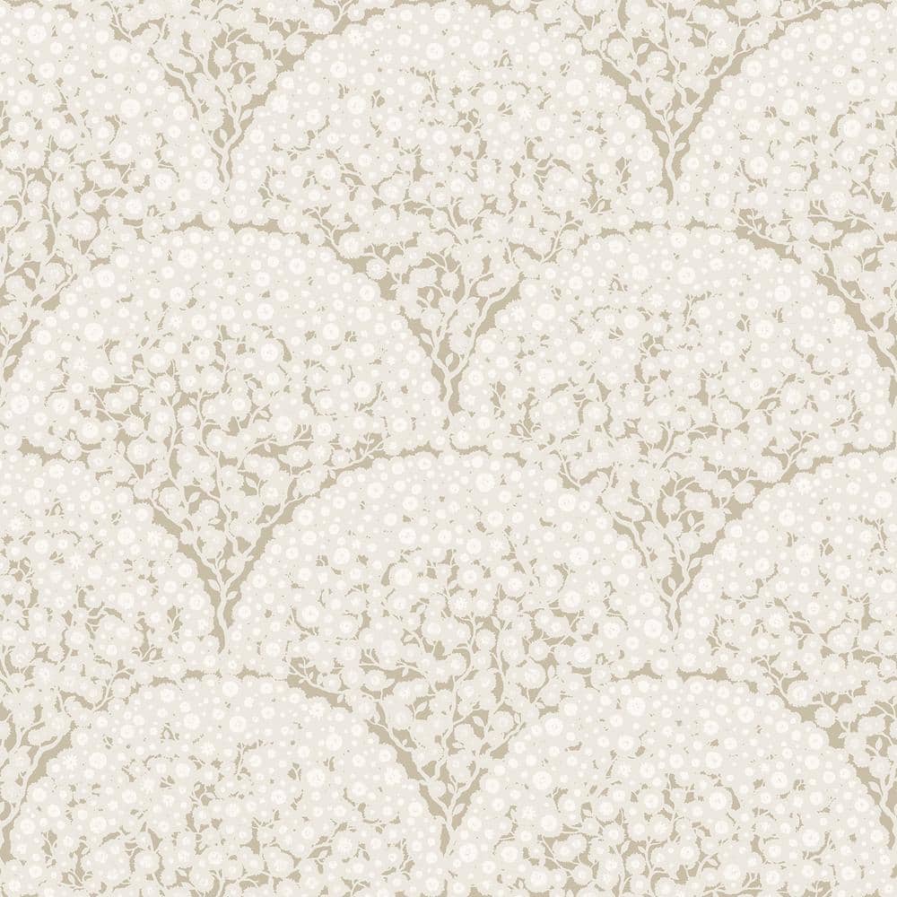 Rowan Taupe Self-Adhesive Botanical Wallpaper Roll
