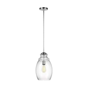 Marino 1-Light Chrome Pendant with Clear Glass Shade