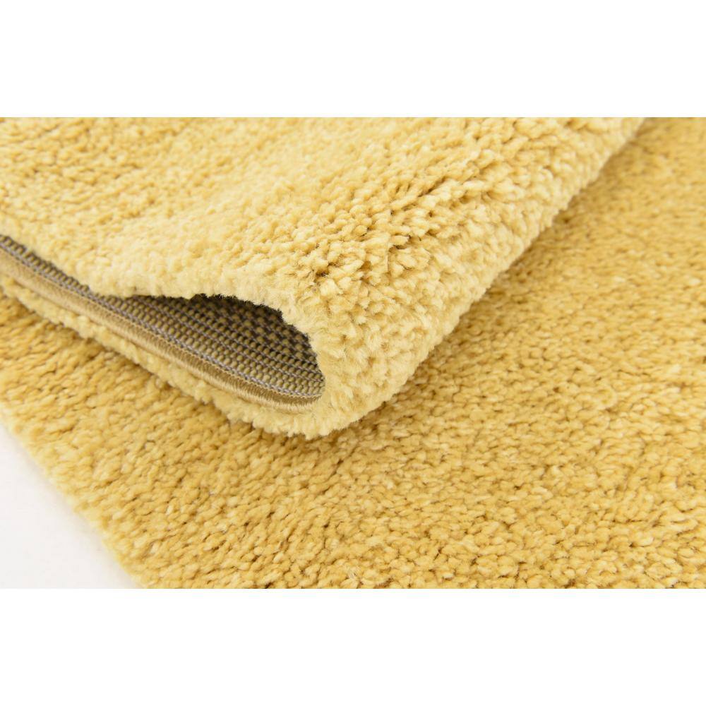Yellow Shag Synthetic Indoor Runner Rug
