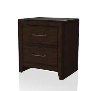 Caribou Walnut 2-Drawer Nightstand 24 in. H x 22 in. W x 16 in. D