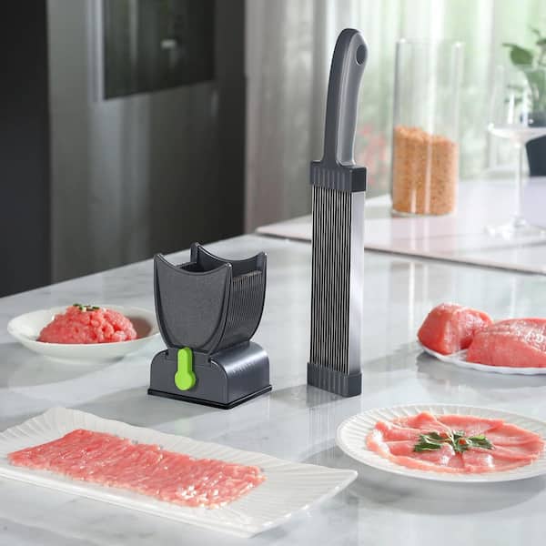 Stainless Steel Adjustable Meat Slicer with 17 Blades for Fresh