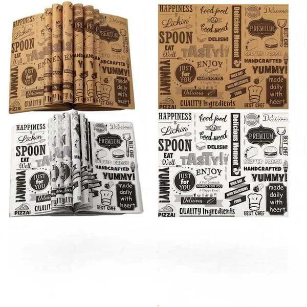 300-Piece 9.8 in. x 7.9 in. Deli Wax Paper Sheets, Brown