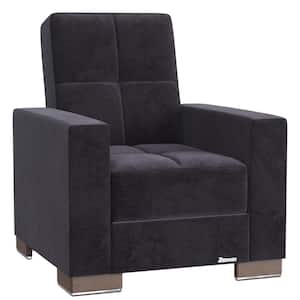 Basics Collection Convertible Black Armchair with Storage