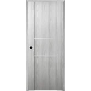 24 in. x 80 in. Vona Left-Handed Solid Core Ribeira Ash Textured Wood Single Prehung Interior Door