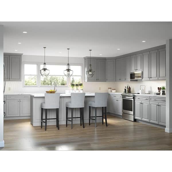 Hampton Bay Designer Series Elgin Assembled 36x34.5x23.75 in. Pots and Pans Drawer Base Kitchen Cabinet in White
