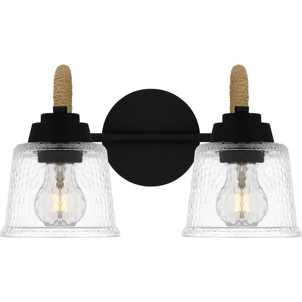 Quoizel Seabreeze 14.5 in. 2-Light Matte Black Vanity Light