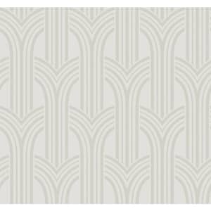 Pearlescent Glass Beaded Deco Arches Paper Unpasted Nonwoven Wallpaper Roll 57.5 sq. ft.
