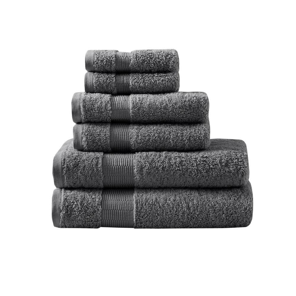 Luxurious Egyptian Cotton 6-Piece Towel Set in Gray