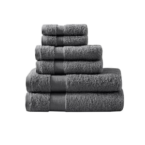 Luce 6-Piece Charcoal 100% Egyptian Cotton Bath Towel Set