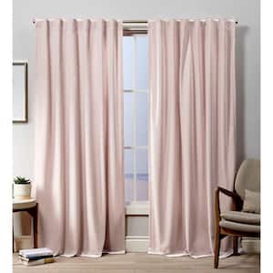 Canvas Butter Polyester Solid 52 in. W x 84 in. L Grommet Top Indoor Outdoor Light Filtering Curtain (Double Panel)