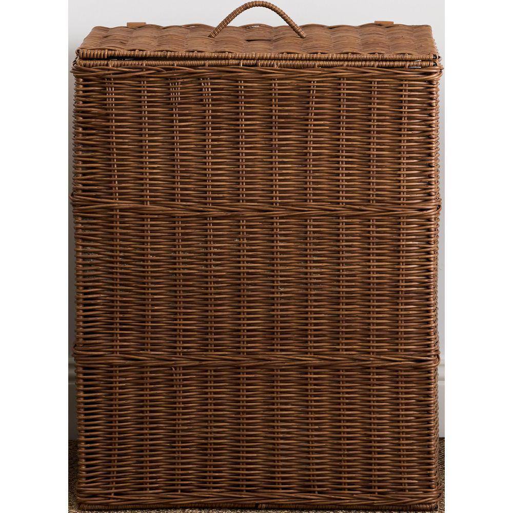 Espresso Brown 14 in. x 22 in. Wicker Resin Decorative Basket