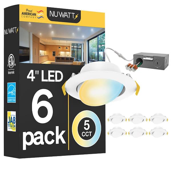 4 In. Canless 2700K - 5000K 5-in-one CCT New Construction, Remodel Integrated LED Recessed Light Kit