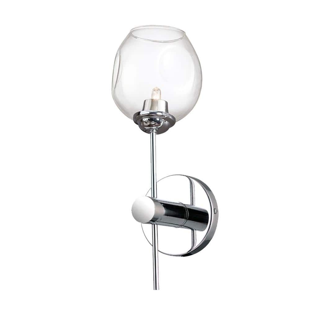 Dainolite - Abii - One Light Wall Sconce-Polished Chrome Finish-Clear Glass