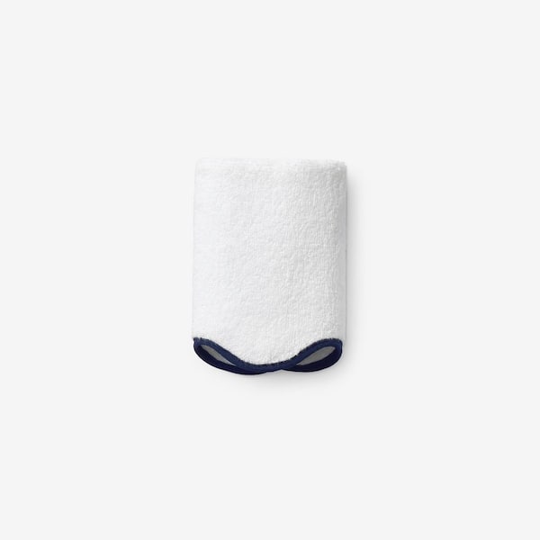 Company Cotton Scallop Navy Cotton Wash Cloth