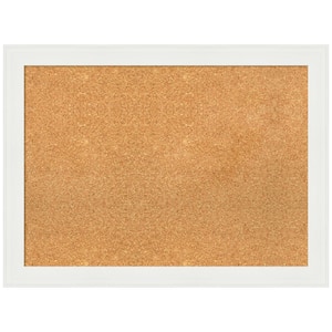 Vanity White 31.38 in. x 23.38 in. Narrow Framed Corkboard Memo Board