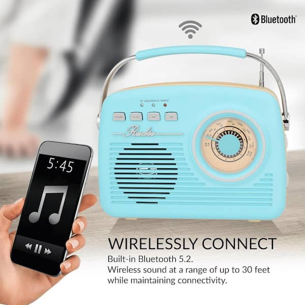 cenadinz Supersonic Multi-Function Bluetooth Retro Speaker in Blue